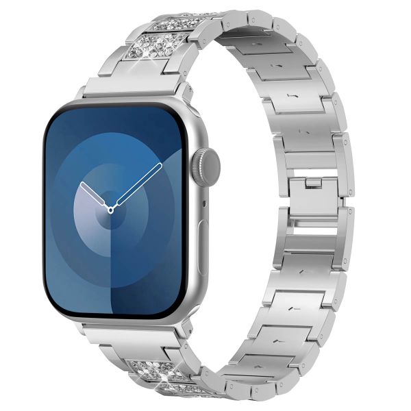 Selencia Sparkle Armband für die Apple Watch Series 1 bis 9 / SE (38/40/41 mm) | Series 10 (42 mm) - Silber