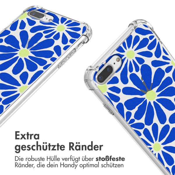 imoshion Design Hülle mit Band Apple iPhone 8 Plus / 7 Plus - Cobalt Blue Flowers Connect