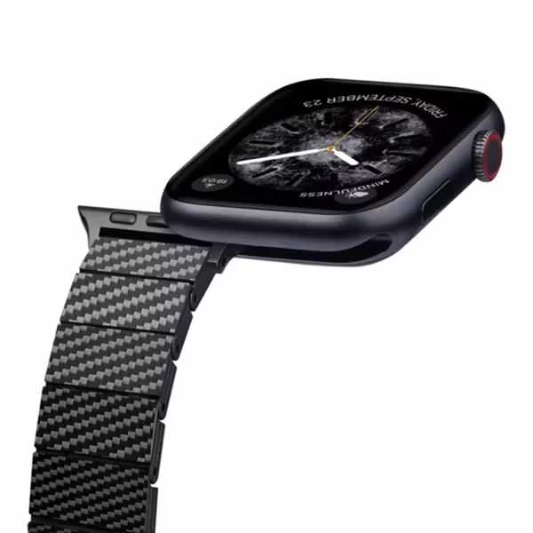 Pitaka Carbonfaser Armband für Apple Watch | 44/45/46/49 mm - Modern Carbon Black