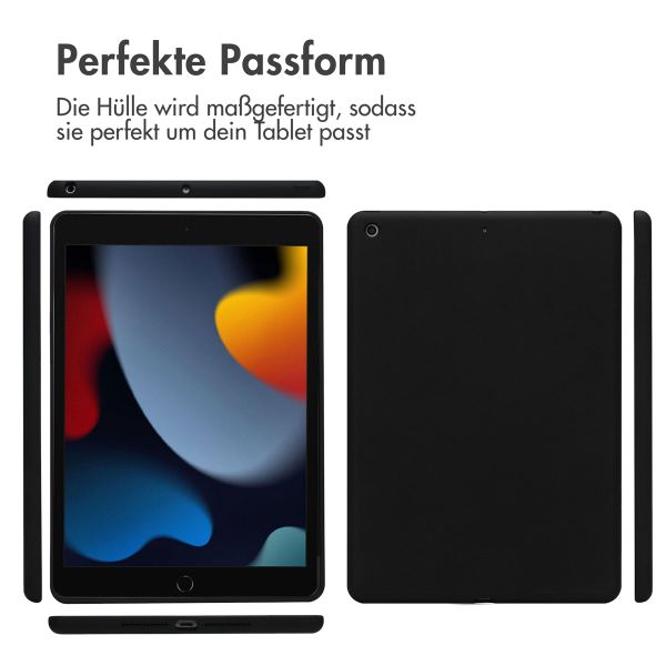 Accezz Liquid Silicone Back Cover Apple iPad 9 (2021) 10.2 Zoll / iPad 8 (2020) 10.2 Zoll / iPad 7 (2019) 10.2 Zoll - Schwarz