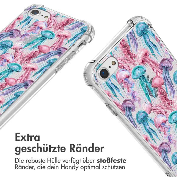 imoshion Design Hülle mit Band Apple iPhone SE (2022 / 2020) / 8 / 7 - Jellyfish Watercolor