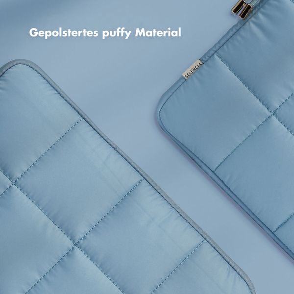 Selencia Puffy Laptop Hülle 15-16 Zoll - Laptop Sleeve - Slate Blue