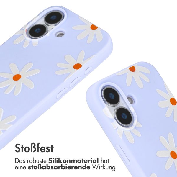 imoshion SilikonHülle design mit Band Apple iPhone 17 - Lila Flower Distance
