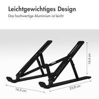 Accezz Laptophalter - Laptopständer - Verstellbar und zusammenklappbar - Schwarz
