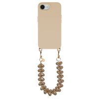 Selencia Rivièra MagSafe Backcover mit abnehmbaren Haken für das Apple iPhone 17e / 16e - Milky Latte + Lova Handykette - Mocha Brown