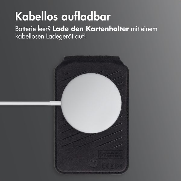 Accezz Magnetische Leder-Wallet mit Standfunktion - Geeignet für Apple Find My - Onyx Black