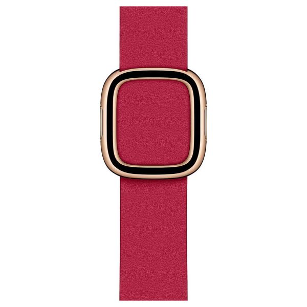 Apple Leather Band Modern Buckle für die Apple Watch Series 1-9 / SE - 38/40/41 mm / Series 10 - 42 mm - Größe S - Raspberry