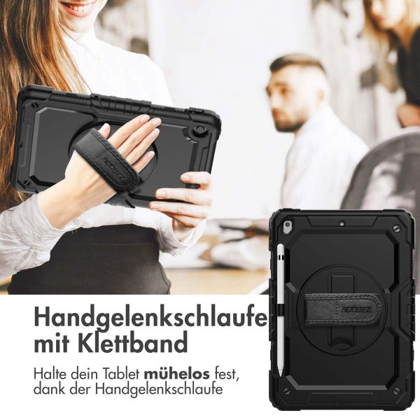 Accezz Robustes Back Cover mit Schultergurt Apple iPad 9 (2021) 10.2 Zoll / iPad 8 (2020) 10.2 Zoll / iPad 7 (2019) 10.2 Zoll - Schwarz