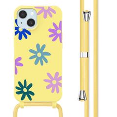 imoshion SilikonHülle design mit Band Apple iPhone 15 - Yellow Flower Distance