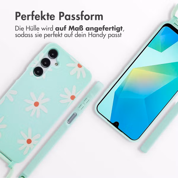 imoshion SilikonHülle design mit Band Samsung Galaxy A16 - Green Flower Distance