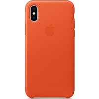 Apple Schwarzes Leder-Case Apple iPhone X - Bright Orange