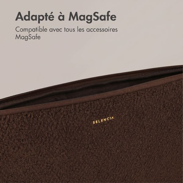 Selencia Teddy Laptop Hülle 13-14 Zoll - Laptop Sleeve - Choco Brown