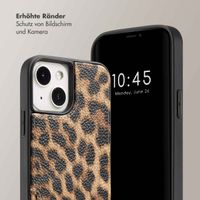 Selencia Nova Back Cover mit Kordel und Kartenhalter für das iPhone 13 - Leopard