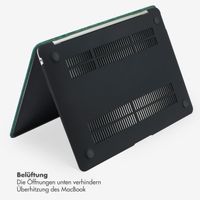 Selencia Cover mit Samtoberfläche für das MacBook Pro 14 Zoll (2021 / 2023 M3 chip / 2024 M4 chip) - A2442 / A2779 / A2918 / A3112 / A3185 / A3401 - Dunkelgrün