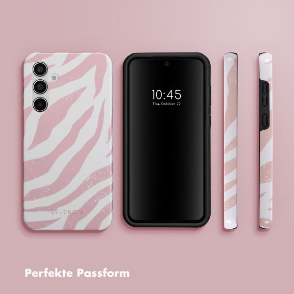 Selencia Vivid Tough Back Cover für das Samsung Galaxy A55 - Colorful Zebra Old Pink