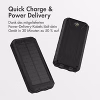 imoshion Solar Powerbank mit Solarpanel – Schnellaufladung und Stromversorgung – 10.000 mAh – Schwarz
