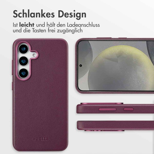 Accezz MagSafe Leather Backcover für das Samsung Galaxy S25 Plus - Heath Purple