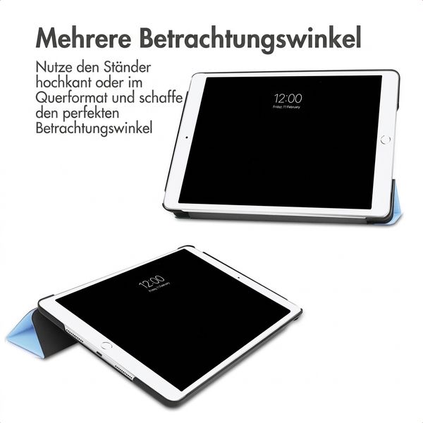 imoshion Trifold Klapphülle Apple iPad 9 (2021) 10.2 Zoll / iPad 8 (2020) 10.2 Zoll / iPad 7 (2019) 10.2 Zoll - Hellblau
