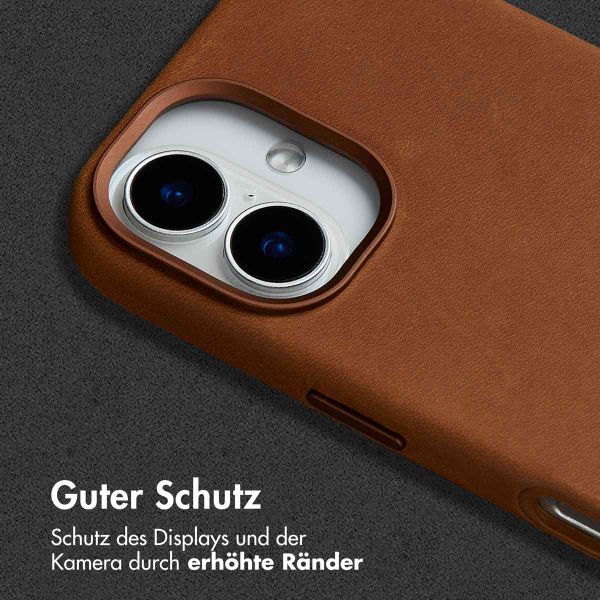 Accezz Vintage Leather Magsafe Backcover iPhone 16 - Tabacco Cognac