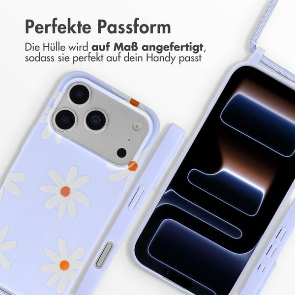 imoshion SilikonHülle design mit Band Apple iPhone 17 Pro - Lila Flower Distance