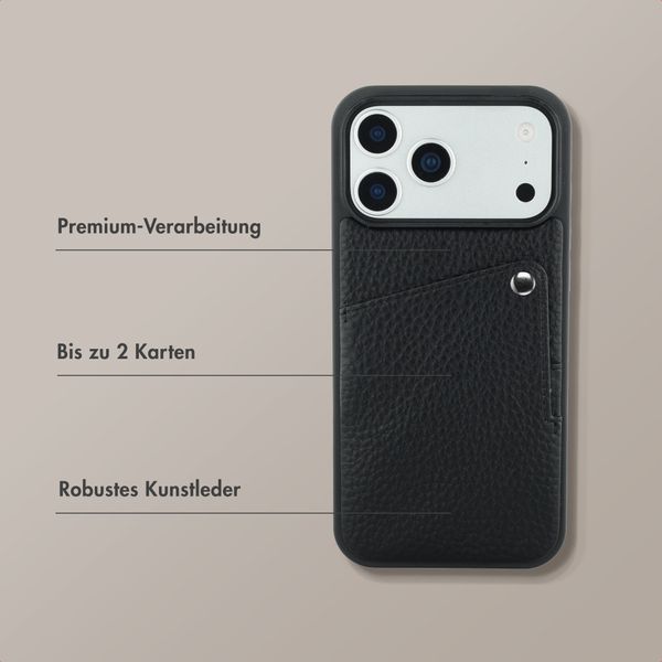 Selencia Riva Back Cover mit Kartenfach Apple iPhone 17 Pro Max - Schwarz