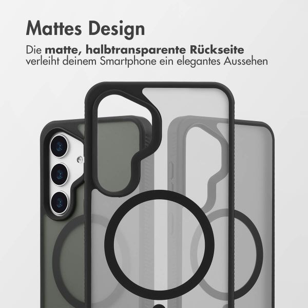 Accezz Rugged Frosted Back Cover mit MagSafe Samsung Galaxy S25 - Schwarz