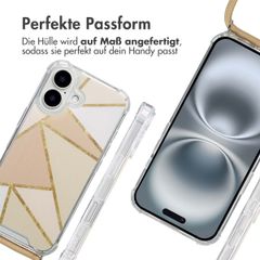 imoshion Design Hülle mit Band Apple iPhone 16 - Beige Graphic