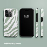 Selencia Vivid Back Cover Apple iPhone 15 Pro - Colorful Zebra Sage Green