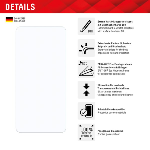 Displex Bildschirmschutzfolie Real Glass für das Samsung Galaxy S24 / S25