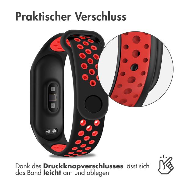 imoshion Silikonband Sport für das Xiaomi Mi Band 3 / 4 - Schwarz / Rot