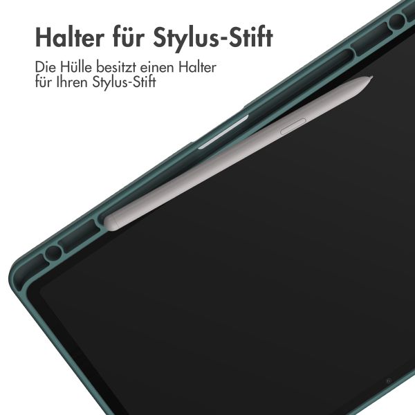 imoshion Trifold Hardcase Klapphülle für das Samsung Galaxy Tab S9 11.0 Zoll - Grün