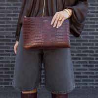Selencia Croco Laptop Hülle 13 Zoll - Laptop Sleeve - Burgundy