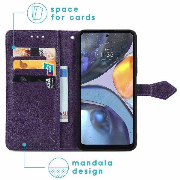 imoshion Mandala Klapphülle Motorola Moto G22 - Violett