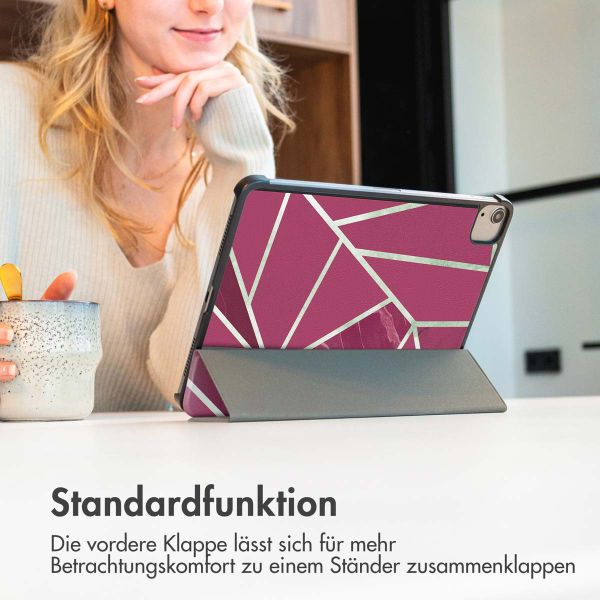 imoshion Design Trifold Klapphülle für das Samsung Galaxy Tab A9 Plus - Bordeaux Graphic