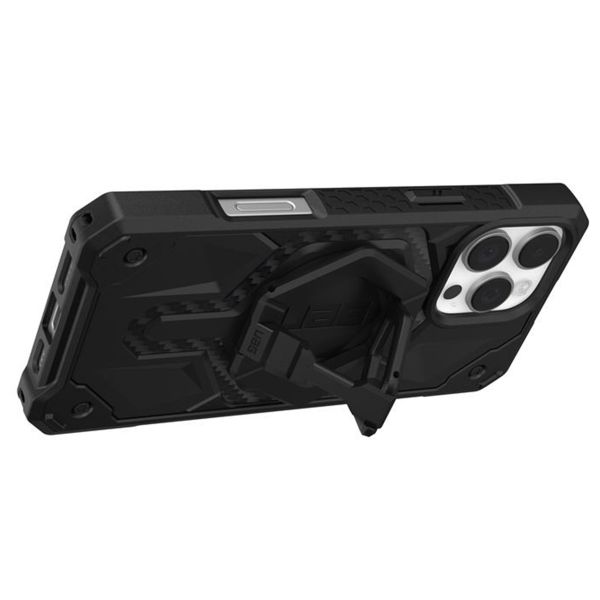 UAG Monarch Pro Back Cover + Magnetic Ring Stand für das iPhone 16 Pro Max - Carbon Fiber