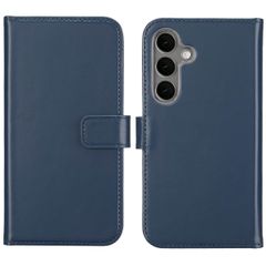 Selencia Echtleder Klapphülle Samsung Galaxy S25 - Blau