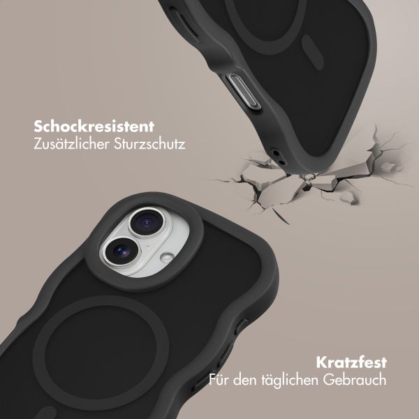 Selencia Wavy Backcover mit MagSafe Apple iPhone 16 - Schwarz