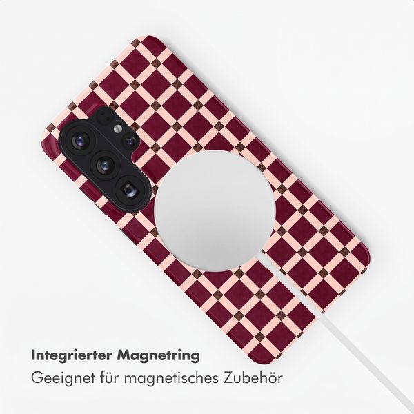Selencia Vivid Rückabdeckung mit MagSafe Samsung Galaxy S26 Ultra - Check This Burgundy