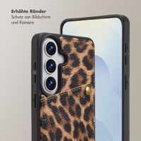 Selencia Nova HandyHülle mit Kordel und Kartenhalter Samsung Galaxy S26 - Leopard