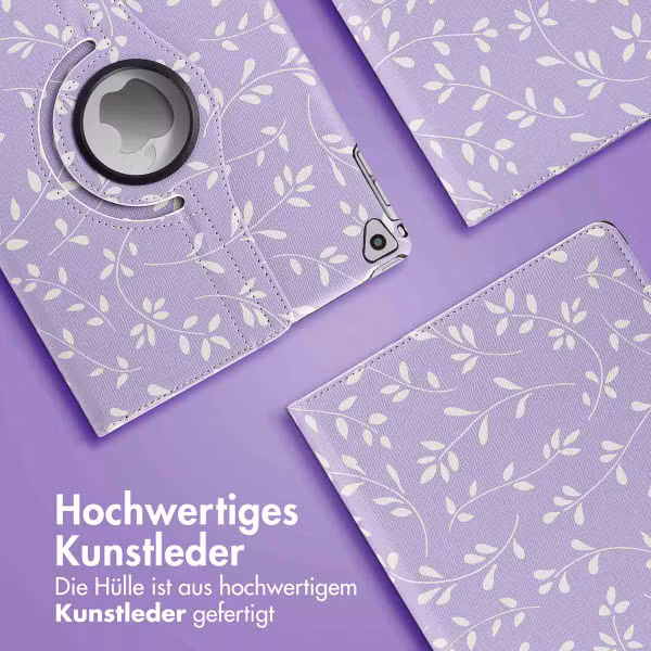 imoshion 360° drehbare Design Klapphülle Apple iPad 6 (2018) 9.7 Zoll / iPad 5 (2017) 9.7 Zoll / Air 2 (2014)/Air 1 (2013) - Lavender Flowers
