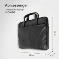 Accezz Leather Laptoptasche 16 Zoll - Schwarz