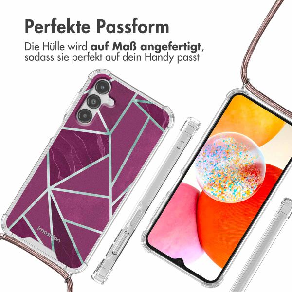 imoshion Design Hülle mit Band Samsung Galaxy A14 (5G/4G) - Bordeaux Graphic