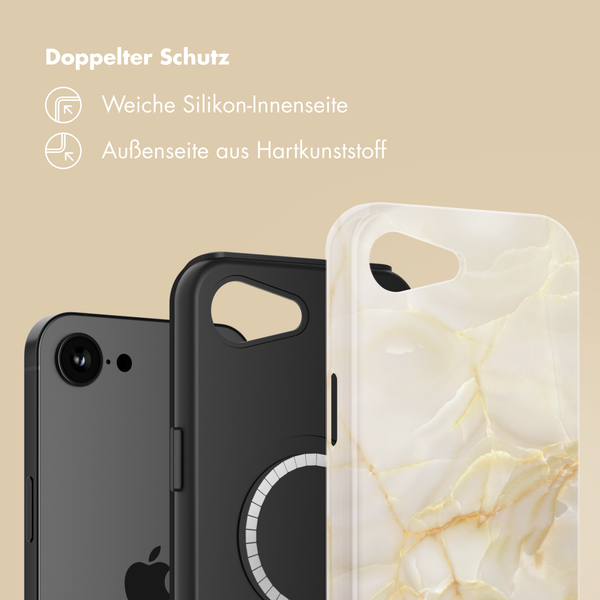 Selencia Vivid Rückabdeckung mit MagSafe Apple iPhone 16e - Golden Beige Marble