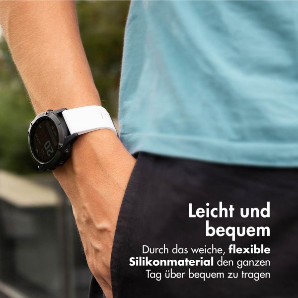 imoshion QuickFit® Silikonarmband - 22 mm Garmin Watch Anschluss - Weiß