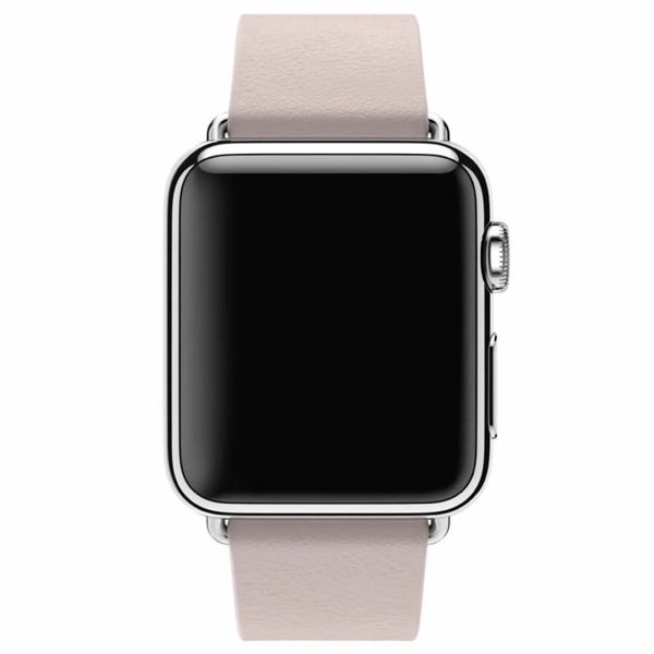 Apple Leather Band Modern Buckle für die Apple Watch Series 1 bis 9 / SE (38/40/41 mm) | Series 10 (42 mm) - Größe M - Blush