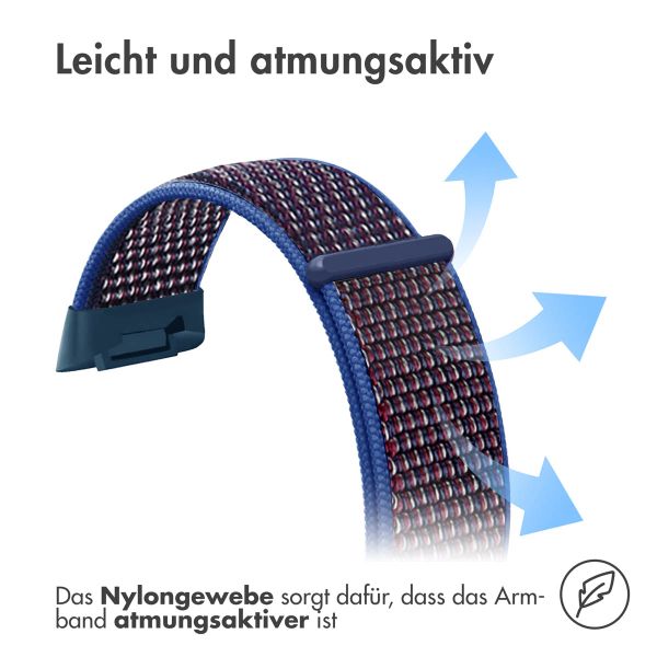 imoshion Nylonarmband für das  Fitbit Charge 5 - Größe L - Blau