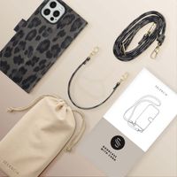 Selencia Sabi Klapphülle mit Leopardenmuster Apple iPhone 12 (Pro) - Midnight Black