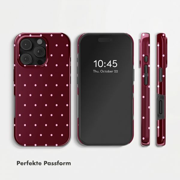 Selencia Vivid Rückabdeckung mit MagSafe Apple iPhone 16 Pro - Happy Dots Burgundy