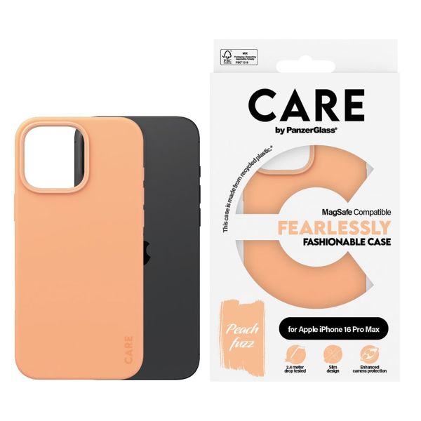 CARE by PanzerGlass Fashion Back Cover MagSafe für das iPhone 16 Pro Max - Peachy