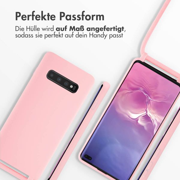 imoshion Silikonhülle mit Band für das Samsung Galaxy S10 Plus - Rosa